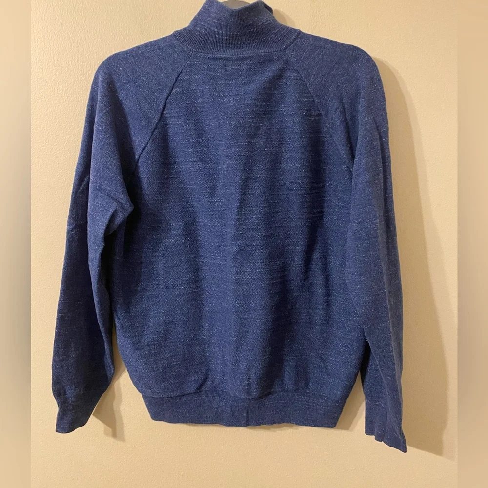 Mens Royal Blue J. Crew 1/2 Zip Pullover Sweater 100%‎ Cotton Size Medium